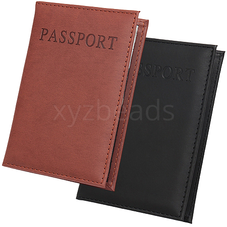 2Pcs 2 Colors PU Leather Passport Cover OFST-CL0001-10C-1