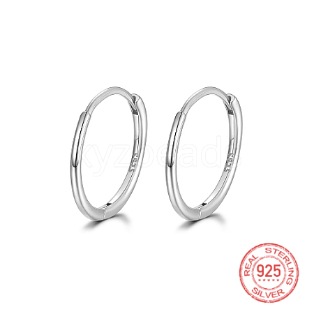 Anti-Tarnish Rhodium Plated 925 Sterling Silver Huggie Hoop Earrings IK9735-02-1