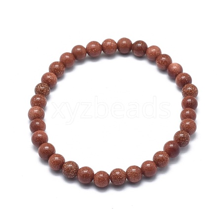 Synthetic Goldstone Bead Stretch Bracelets BJEW-K212-C-002-1