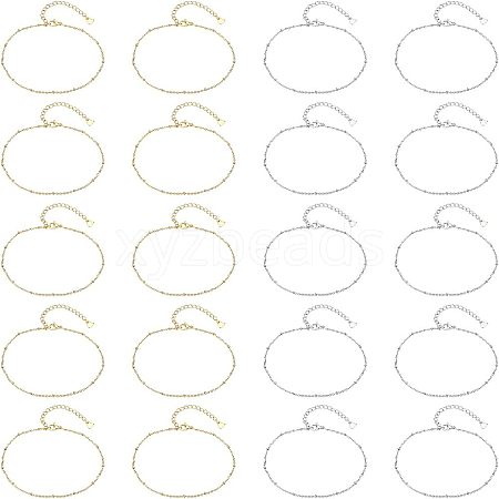 Unicraftale 20Pcs 2 Colors 304 Stainless Steel Cable Chain AJEW-UN0001-15-1