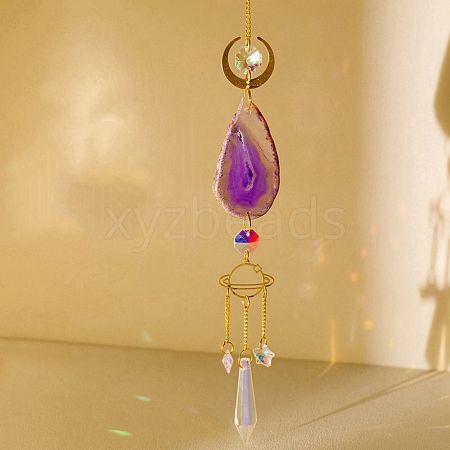 Natural Agate & Crystal Pendant Decorations PW-WG49912-05-1