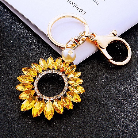 Crystal Sunflower Alloy Keychain PW-WGC2F56-01-1