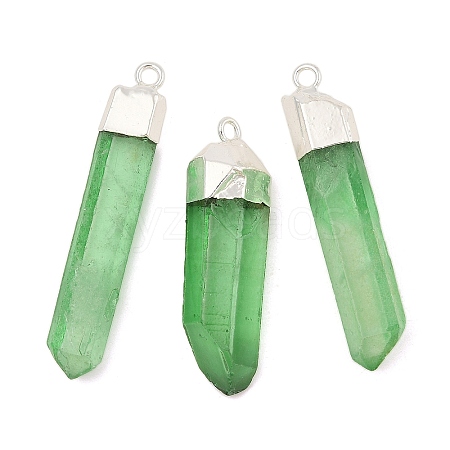 Natural Quartz Crystal Pointed Pendants G-P253-03S-12-1