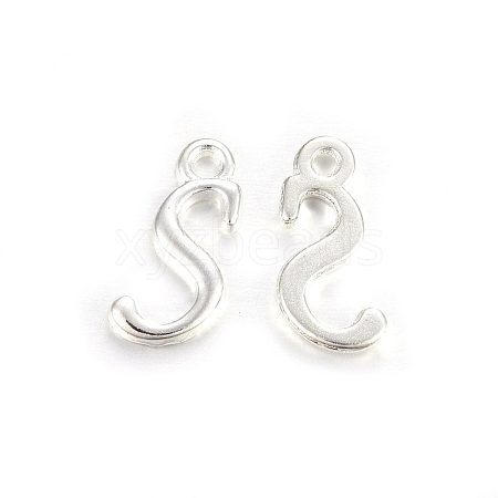 Silver Color Plated Alloy Letter Pendants PALLOY-J718-01S-S-1