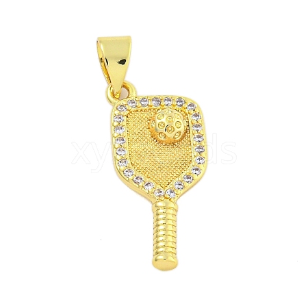 Rack Plating Brass Micro Pave Clear Cubic Zirconia Pendants KK-U021-08G-1