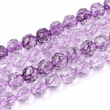 Crackle Transparent Glass Beads Strands GLAA-N063-8mm-04-1