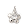 Rack Plating Brass Clear Cubic Zirconia Pendants KK-Z056-22P-1