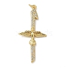 Rack Plating Brass Micro Pave Cubic Zirconia Pendants KK-K392-44G-1