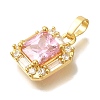 Brass Micro Pave Cubic Zirconia Pendants KK-K389-044G-2