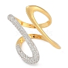 Brass Micro Pave Clear Cubic Zirconia Cuff Rings RJEW-Q819-26G-2