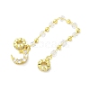 Brass Clear Cubic Zirconia Chain Moon European Safety Chain Charms KK-A236-04G-1