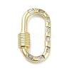 Brass Micro Pave Clear Cubic Zirconia Keychain Rings KK-M293-49G-1