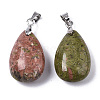 Natural Unakite Pendants G-N0326-023D-2