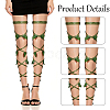 Cloth & PU Leather Festival Elastic Leaf Garter Leg Wrap for Women AJEW-WH20020-557A-6