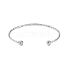 Non-Tarnish 304 Stainless Steel Textured Open Cuff Bangles for Women BJEW-S155-03P-3