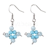 Rhombus Glass Beaded Dangle Earrings EJEW-JE05768-1