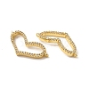 Brass Micro Pave Clear Cubic Zirconia Connector Charms KK-E068-VB370-2