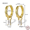 Real 18K Gold Plated 925 Sterling Silver Dangle Hoop Earrings NQ5961-1-1