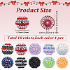 40Pcs 10 Colors Resin Rhinestone Beads RESI-PA0001-26A-2
