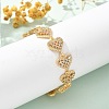 Brass Micro Pave Clear Cubic Zirconia Link Chain Bracelets BJEW-M053-02G-4