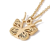 Initial Letter with Butterfly Pendant Necklace NJEW-C026-01G-Y-3