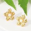 304 Stainless Steel ABS Plastic Pearl Stud Earrings for Women EJEW-U046-12A-G-3