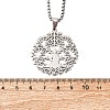 304 Stainless Steel Buddha Yoga Tree of Life Pendant Necklaces NJEW-S440-11P-3