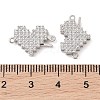 Brass Micro Pave Clear Cubic Zirconia Hook and S-Hook Clasps KK-S388-05P-01-3