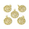 Rack Plating Brass Micro Pave Cubic Zirconia Pendants KK-K332-14G-1