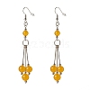 Natural Malaysia Jade Ball Beads Long Dangle Earring for Lady EJEW-JE04680-03-1