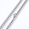 Non-Tarnish 304 Stainless Steel Box Chain Necklaces NJEW-F227-09P-08-2