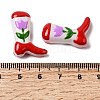 Boot Baking Paint Glass Enamel  Beads LAMP-C020-02L-3