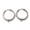 Tarnish Resistant 201 Stainless Steel Huggie Hoop Earrings Findings STAS-A167-01Q-P-1