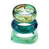 3Pcs 3 Styles Acrylic Bangles for Women BJEW-DC0001-30-1