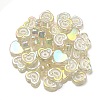 UV Plating Rainbow Iridescent Acrylic Enamel Beads OACR-G012-12B-3