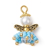 Handmade Nylon Wired Glass Beaded Pendants with Alloy Beads and Glass Pearl Beads PALLOY-MZ00511-05-1