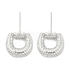 Rack Plating Brass Micro Pave Clear Cubic Zirconia Stud Earrings for Women EJEW-M260-11P-1