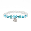 6Pcs 6 Style Synthetic Turquoise & Glass Beaded Stretch Bracelets Set BJEW-JB08995-4