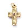 Cubic Zirconia Tiny Cross Charms KK-G363-03G-04-2