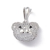 Brass Micro Pave Cubic Zirconia Pendants KK-P224-09P-01-1