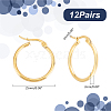 Unicraftale Ring 304 Stainless Steel Hoop Earrings EJEW-UN0001-05-11G-C-3