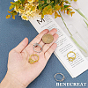 BENECREAT 4Pcs 2 Style Adjustable Brass Finger Ring Components KK-BC0008-23-3