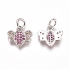 Brass Micro Pave Cubic Zirconia Charms ZIRC-I038-07P-2