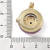 Brass Micro Pave Cubic Zirconia with Glass Pendents KK-Q815-02G-01-3