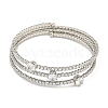 Rack Plating Brass Pave Clear Cubic Zirconia Open Cuff Wrap Bangles BJEW-B110-01P-02-2