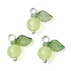 Natural Dyed Malaysia Jade Fruit Charms PALLOY-JF02431-02-1