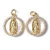 Brass Micro Pave Cubic Zirconia Pendants KK-E068-VF277-2