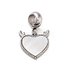 304 Stainless Steel Pave White Shell European Dangle Charms STAS-G308-32P-01-1