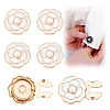 6Pcs Flower Alloy Resin Cufflinks FIND-ME0003-15G-02-1