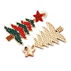 Christmas Trees with Star Alloy Dangle Stud Earrings for Women EJEW-Z078-03A-3